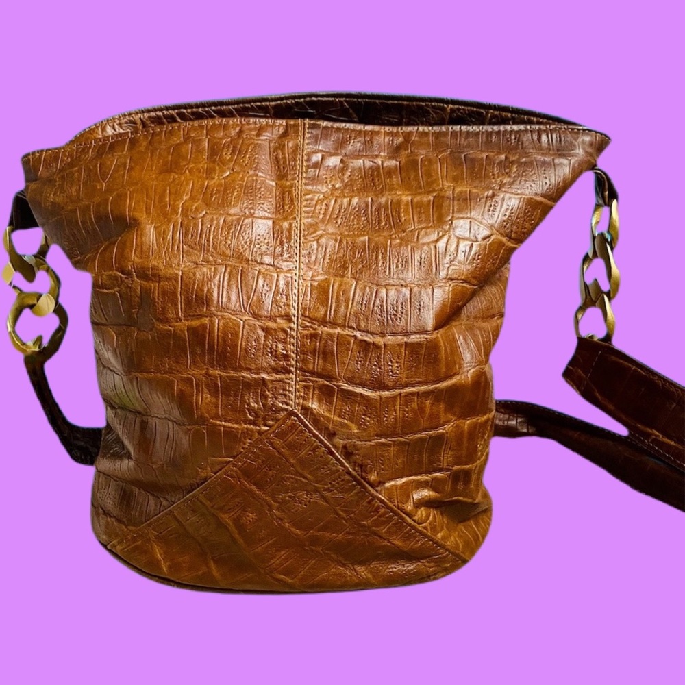 Vintage Genuine leather bucket bag